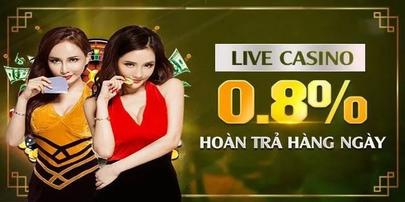 Khuyến mãi hoàn trả không giới hạn cho các trò chơi casino live cụ thể